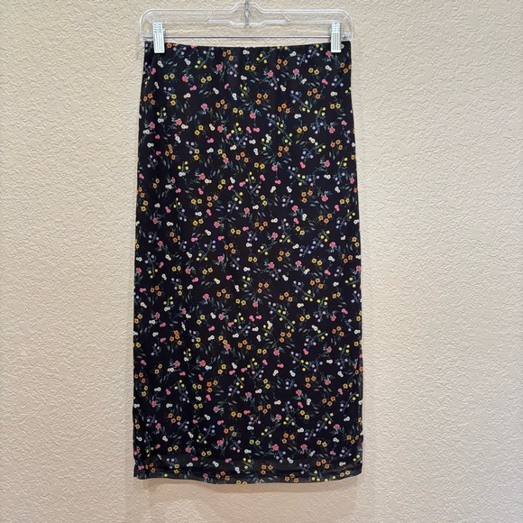 AFRM Floral Mesh Midi Pencil Skirt Size Small - Picture 1 of 8